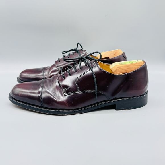 Cole Haan Shoes Mens 10 Brown Leather Cap Toe Derby Oxford Lace Up Dress Classic